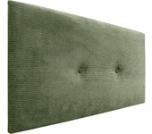 Dhome cabecero de pana liso con botones alta gama moderno cabezal tapizado cama lujo dormitorio acolchado (verde selva, 105x60cm)
