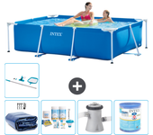 Paquete de piscina - intex - rectángulo - 220x150x60 cm + accesorios a8