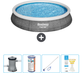 Paquete de piscina - bestway - alrededor - 396x396x84 cm + accesorios cb58