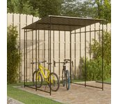 Marquesina para bicicletas 190x190x222 cm acero negro