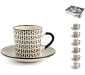 H&h set 6 tazze caff in stoneware vhera con piatto cc90