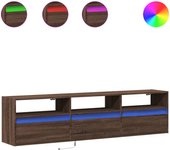 Mueble tv de pared | mueble de salón con led marrón roble 180x31x45 cm cfw65568