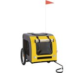 Remolque de bicicleta mascotas hierro tela oxford amarillo gris cfw99654