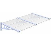 Marquesina puerta policarbonato gris y transparente 152,5x90 cm