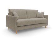 Edgar sofá cama convertible en tela felis impermeable 180 cm (mat. 140x197) marrón