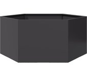 Vidaxl jardinera hexagonal acero negra 104x90x45 cm