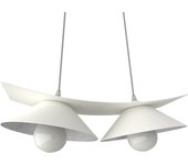 Lumicom | miller lámpara pendiente, 2x e27, max 42w, metal, blanco mate/hoja de plata, l.27cm