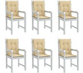 Cojines silla respaldo bajo 6 ud tela beige melange 100x50x4 cm v1178 100 x 50 x 4 cm / beige