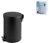Cubo de basura de metal negro con pedal lt 5 home