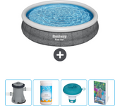 Paquete de piscina - bestway - alrededor - 366x366x76 cm + accesorios cb67