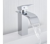 Auralum max grifo de lavabo en cascada cromado, grifo de baño con agua fría/caliente, mezclador de lavabo de acero inoxidable 304 de gran calidad