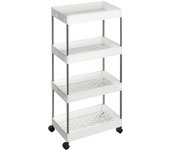 Carrito con ruedas de 4 niveles blanco - l40 x h86 cm