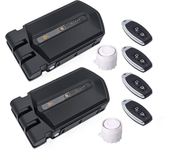 Cerradura invisible con alarma dúo de 120db 4 mandos negra