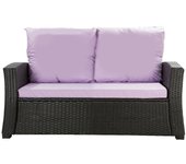 Cojines de sofá de exterior violeta claro cojines de sofá de 2 plazas cojín de banco de jardín 100x60x50 cojines para muebles de poliratán-mix