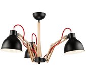 Lamkur marcello adjustable lámpara de techo colgante multi brazo natural, 3x e27