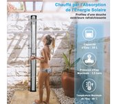Costway ducha solar portátil 35 l/ 217 cm, ducha de jardín 2 secciones con alcachofa giratoria, regulación presión y temperatura hasta 60°c, piscina p