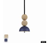 Lámpara colgante de hormigón - bosfor concrete | arena - índigo | 2 bolas | led 14w