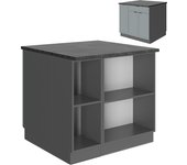 Vicco isla de cocina fame-line, azul claro-gris, 90 cm con cajón, sin encimera
