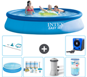 Paquete de piscina - intex - alrededor - 396x396x84 cm + accesorios a753