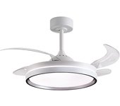 Ventilador dc akran plata, 4 aspas retráctiles, 72w led 3000|4000|6000k