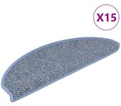 Alfombrilla autoadhesiva escalera sisal 15 piezas | alfombras de escalera | tapetes de escalera azul 65x21x4 cm cfw65042