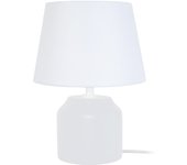 Lámpara de noche tosel mary b tela cilindro blanco, blanca d16 x h24 cm
