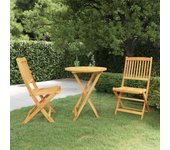 Comedor de jardín plegable 3 piezas | conjunto de jardín | muebles de jardín madera maciza de acacia cfw10866