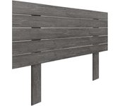 Dhome cabecero de madera reciclada dm estilo palet horizontal con patas cama palets herrajes incluidos (105cm, ceniza madera)
