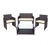 Conjunto muebles terraza ratán 3 sillones y 1 mesa aktive
