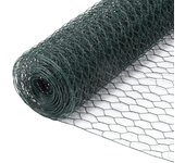 Alambre para gallinero 10/25m, valla rígida para jardín tamaño de malla: 27 mm - altura: 100cm x 25m