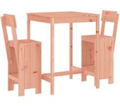 Mesa y sillas de jardín 3 pzas madera maciza douglas
