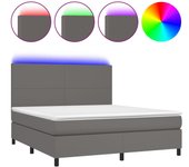 Somier de láminas con colchón y led gris 180x200 cm