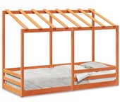 Techo de cama infantil madera maciza marrón 75x190 cm
