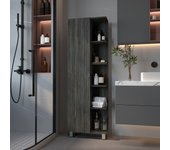 Torre de baño vertical urano en melamina con 9 estantes , 157.9 cm x 51.18 cm x 21.4 cm , gris / plata