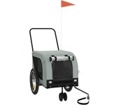 Remolque de bicicleta mascotas hierro tela oxford gris negro cfw53914