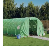 Invernadero con estructura de acero verde 42 m2 14x3x2 m