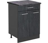 Vicco mueble bajo de cocina r-line, hormigón negro, 80 cm et antracita