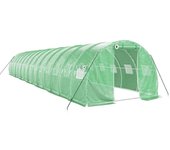 Invernadero con estructura de acero verde 42 m2 14x3x2 m