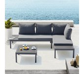 Lolea conjunto de jardín de aluminio y acero gris oscuro
