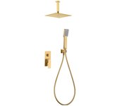 Conjunto ducha monomando empotrado catania oro cepillado