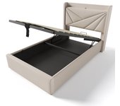 Cama individual 90x200 cm con cajón de almacenamiento