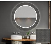 Redondo espejo con luces decorativos (90x90cm) espejo de pared con interruptor táctil blanco frío