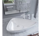 Fregadero triangular cerámica blanco 645 x 455 x 115 mm