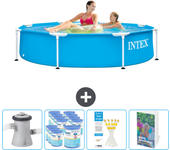 Paquete de piscina - intex - alrededor - 244x244x51 cm + accesorios cb123