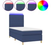 Somier de láminas y colchón y led azul 90x200 cm tejido