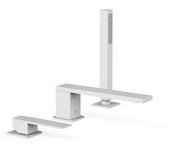 Tres 20216103bm slim grifo monomando para borde de bañera color blanco mate