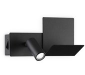 Ideal lux komodo-1 luz de lectura led negra, interruptor incorporado, 3000 k, no regulable