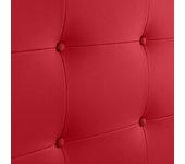 Dhome cabecero capitoné hasta el suelo cabezal 8cm tapizado polipiel para cama dormitorio (105cm, rojo)