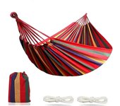 Hamaca para acampar al aire libre: hamaca doble portátil, ligera y resistente, con correas y bolsa de transporte.