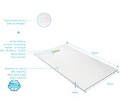 Plato ducha blanco efecto piedra 90x160 y rejilla lineal oro cepillado